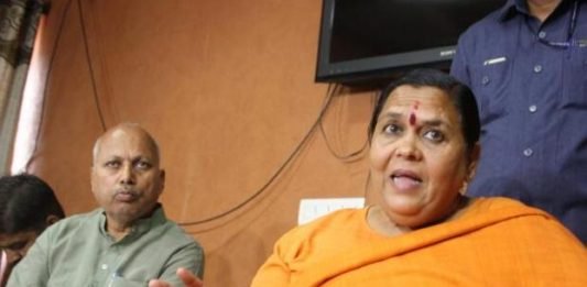 उमा भारती पहुंची लखनऊ