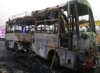 नालंदा में चलती बस में लगी आग, 8 यात्री जिंदा जले Bus