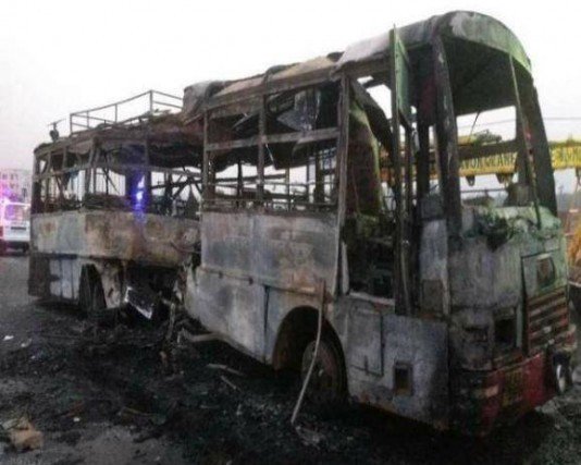 नालंदा में चलती बस में लगी आग, 8 यात्री जिंदा जले Bus