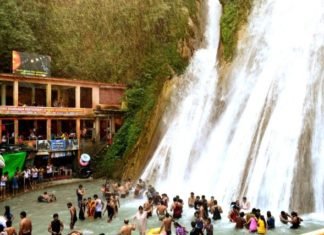 मसूरी के कैम्पटी फॉल का बढ़ा जल स्‍तर