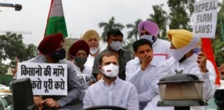 ट्रैक्टर चलाकर संसद पहुंचे राहुल