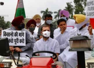 ट्रैक्टर चलाकर संसद पहुंचे राहुल