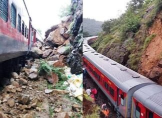 कन्नूर-बेंगलुरु एक्सप्रेस पर पहाड़ से गिरे पत्थर, पांच डिब्बे पटरी से उतरे कन्नूर-बेंगलुरु एक्सप्रेस