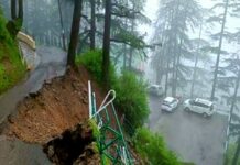 शिमला में भारी बारिश