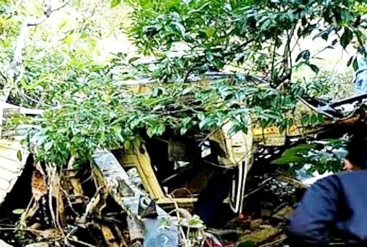 खाई में गिरी जीप, पति-पत्नी समेत आठ लोगों की दर्दनाक मौत खाई में गिरी जीप