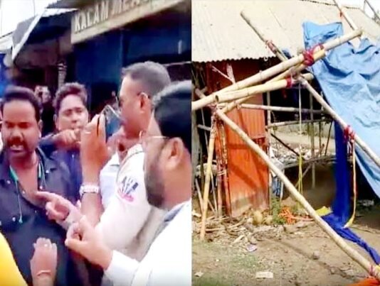 कार्यकर्ताओं के बीच झड़प