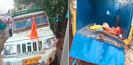 मध्य-प्रदेश में भीषण सड़क हादसा, तेज रफ्तार डंपर ने बाइक-पिकअप को मारी टक्कर, पांच की मौत, 17 घायल भीषण हादसा