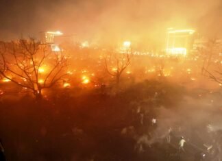 झोपड़ी में भीषण आग