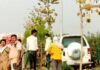 शहीद-पथ पर डिवाइडर से टकराई तेज रफ्तार सफारी, ड्राइवर समेत तीन घायल शहीद-पथ